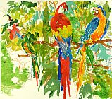 Birds Paintings - Birds of Paradise by Leroy Neiman